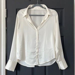 Abercrombie & Fitch Long Sleeve Satin Button Up